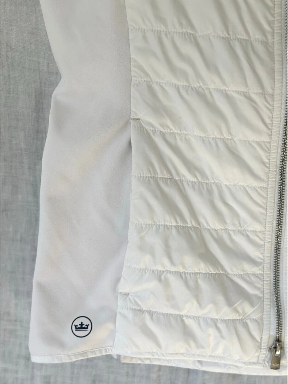 Peter Millar Golf Vest Womens Medium White Fuse Elite Zip Puffer Powerade Logo
